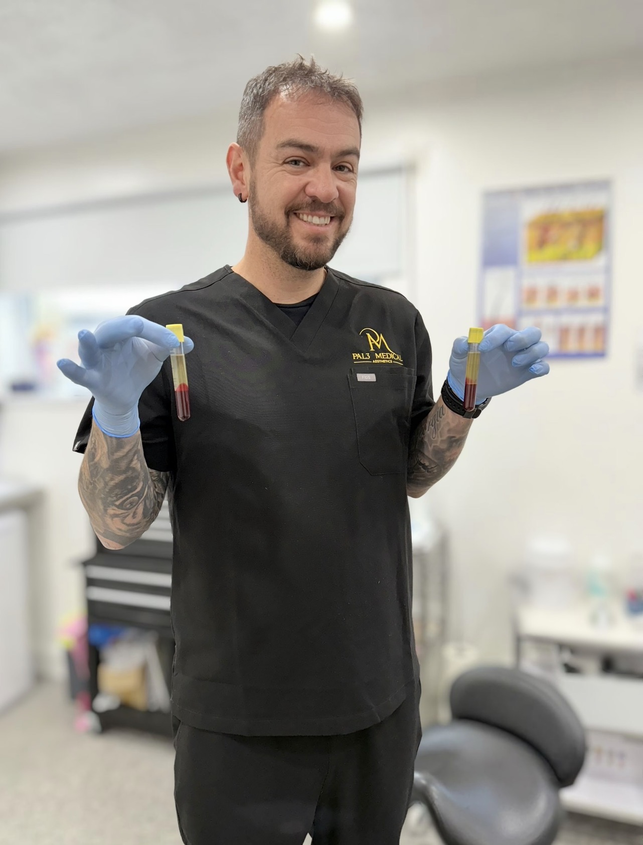 Lee of PAL3 Medical holding prepared PRP after centrifugation